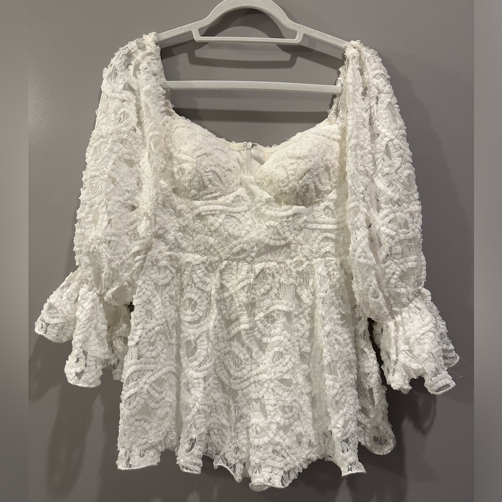 NWT Klesis Romper White Lace